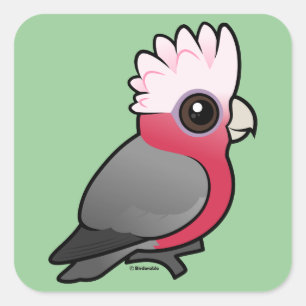 Birdorable Galah Vierkante Sticker