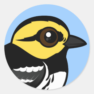 Birdorable Golden-cheeked Warbler Ronde Sticker