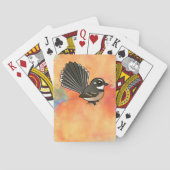Birdorable Gray Fantail Cute Cartoon Bird Pokerkaarten (Achterkant)
