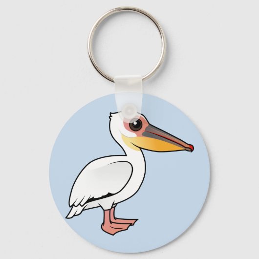 Birdorable Great White Pelican Sleutelhanger (Voorkant)