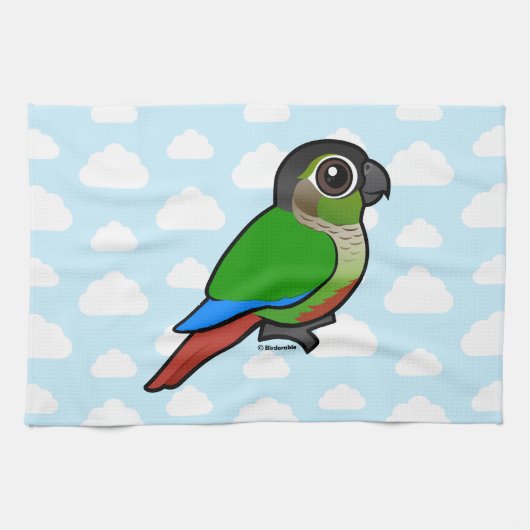 Birdorable Green-cheeked Conure Theedoek (Horizontaal)