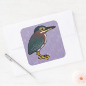 Birdorable Green Heron Vierkante Sticker (Envelop)