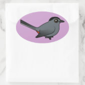 Birdorable Grey Catbird Ovale Sticker (Tas)