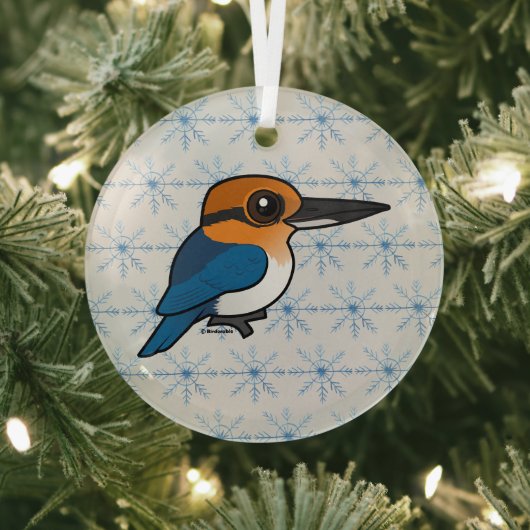 Birdorable Guam Kingfisher Glas Ornament (Insitu)