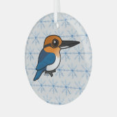 Birdorable Guam Kingfisher Glas Ornament (Voorkant links)