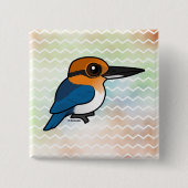Birdorable Guam Kingfisher Vierkante Button 5,1 Cm (Voorkant)
