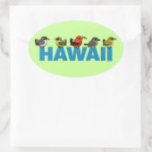 Birdorable Hawaï Ovale Sticker (Tas)