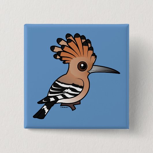 Birdorable Hoopoe Vierkante Button 5,1 Cm (Voorkant)