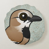 Birdorable Iranian Ground Jay Rond Kussen (Achterkant)