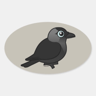 Birdorable Jackdaw Ovale Sticker