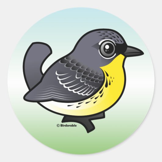 Birdorable Kirtland's Warbler Ronde Sticker (Voorkant)