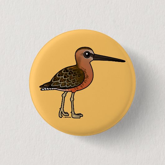 Birdorable Long-Bonde Dowitcher Ronde Button 3,2 Cm (Voorkant)