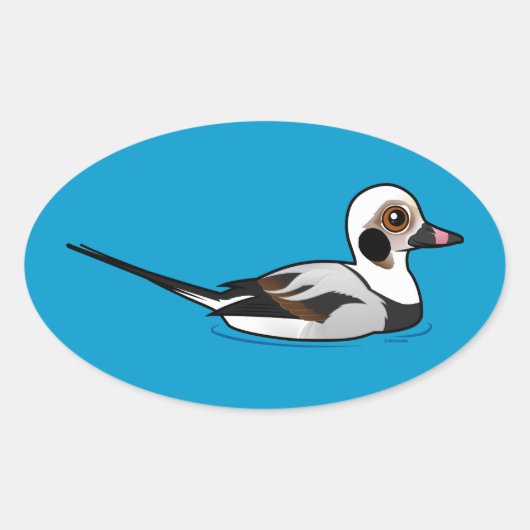 Birdorable Long-tailed Duck Ovale Sticker (Voorkant)