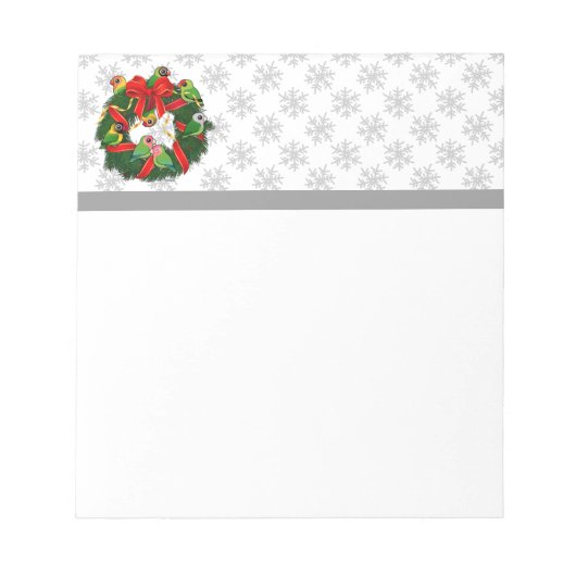 Birdorable Lovebirds Kerstkrans Notitieblok (Voorkant)