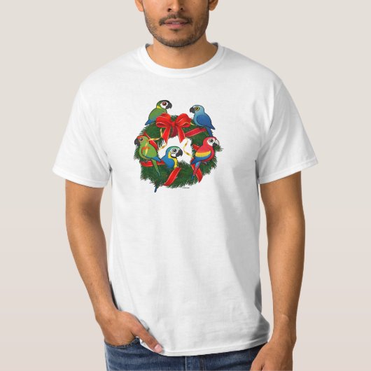 Birdorable Macaws Kerstmis T-shirt (Voorkant)