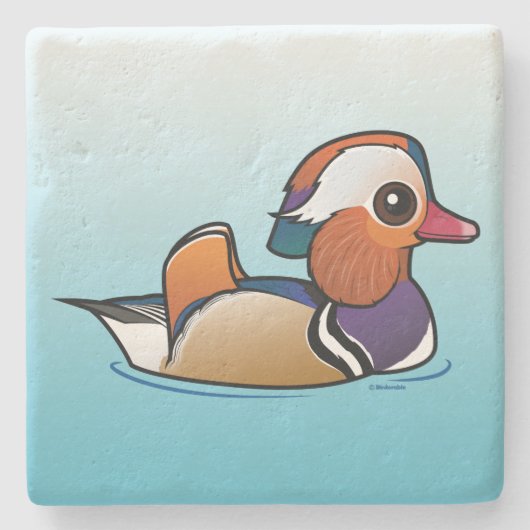 Birdorable Mandarin Duck Stenen Onderzetter (Voorkant)