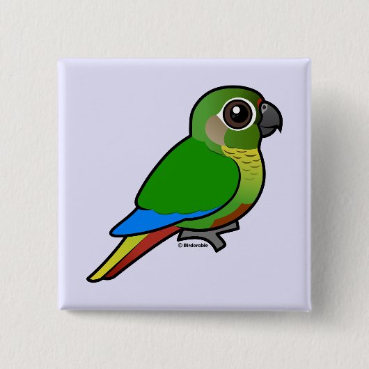 Birdorable Maroon-bellied Parakeet Vierkante Button 5,1 Cm (Voorkant)