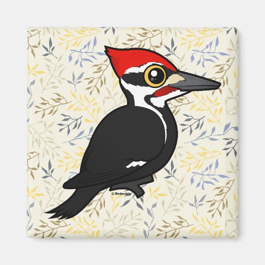Birdorable Pileated Woodpecker Magneet (Voorkant)