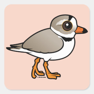 Birdorable Piping Plover Vierkante Sticker