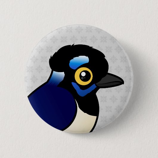 Birdorable Plush-crested Jay Ronde Button 5,7 Cm (Voorkant)