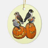 Birdorable Raptors op pompoenen Keramisch Ornament (Links)