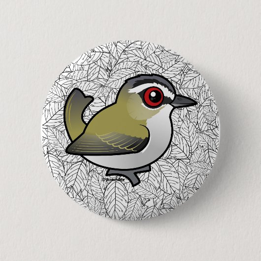 Birdorable Red-eyed Vireo Ronde Button 5,7 Cm (Voorkant)