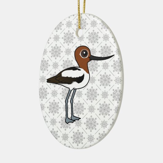 Birdorable Roodhals Avocet Schattigee Cartoon Bird Keramisch Ornament (Links)