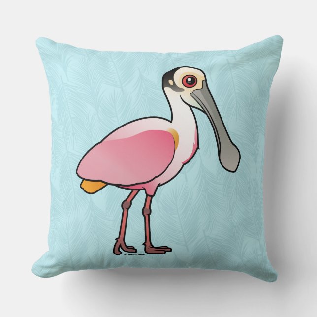 Birdorable Roseate Spoonbill Kussen (Voorkant)