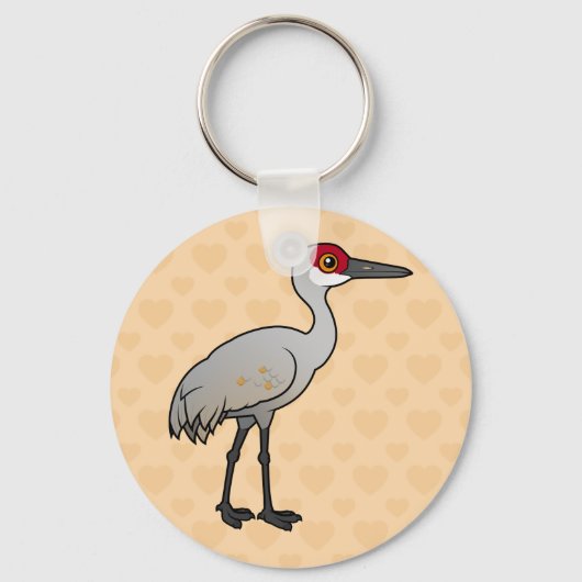 Birdorable Sandhill Crane Sleutelhanger (Voorkant)
