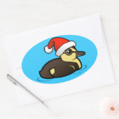 Birdorable Santa Duckling Ovale Sticker (Envelop)