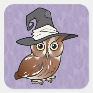 Birdorable Screech Uil Witch Vierkante Sticker