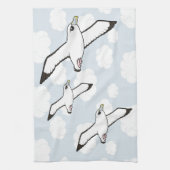 Birdorable Shy Albatross tijdens de vlucht Theedoek (Verticaal)