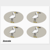 Birdorable Snowy Egret Ovale Sticker (Vel)