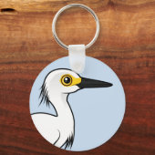 Birdorable Snowy Egret Sleutelhanger (Voorkant)