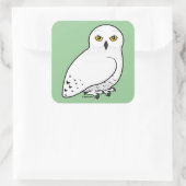 Birdorable Snowy Owl Vierkante Sticker (Tas)