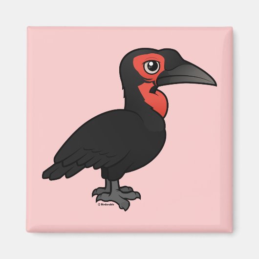Birdorable Southern Ground Hornbill Magneet (Voorkant)