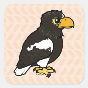 Birdorable Steller's Zee Eagle Vierkante Sticker