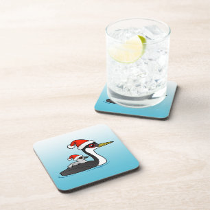 Birdorable Western Grebe Santa Bier Onderzetter
