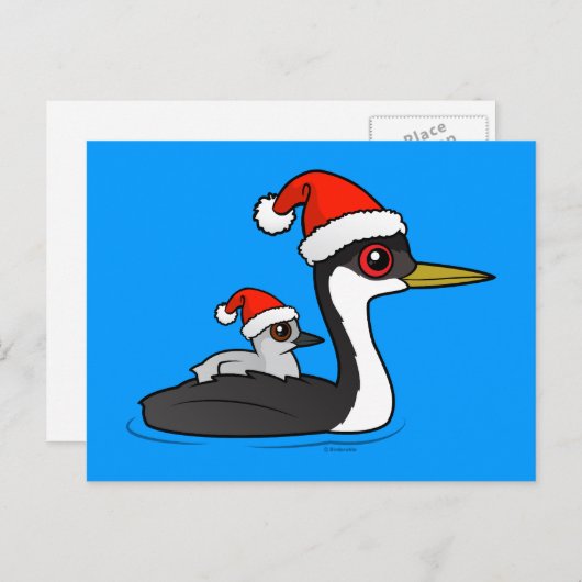 Birdorable Western Grebe Santa Feestdagenkaart (Voorkant / Achterkant)