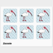 Birdorable White Ibis Vierkante Sticker (Vel)