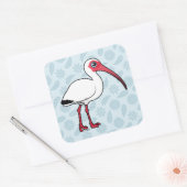 Birdorable White Ibis Vierkante Sticker (Envelop)