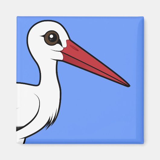 Birdorable White Stork Magneet (Voorkant)