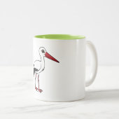 Birdorable White Stork Tweekleurige Koffiemok (Voorkant rechts)