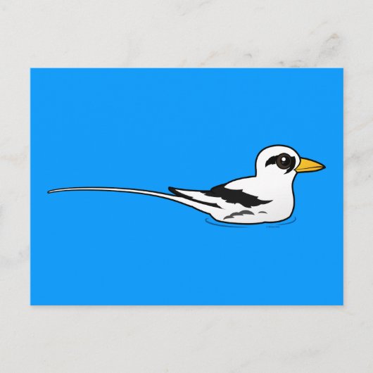 Birdorable White-tailed Tropicbird in rust Briefkaart (Voorkant)