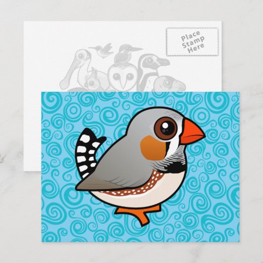Birdorable Zebra Finch Briefkaart (Voorkant / Achterkant)