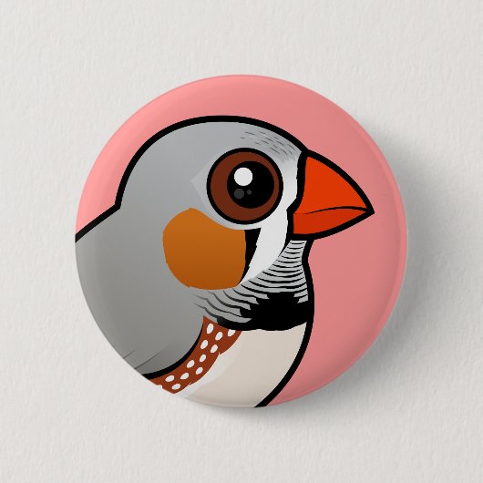 Birdorable Zebra Finch Ronde Button 5,7 Cm (Voorkant)