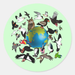 Birdorables Over de hele wereld Ronde Sticker