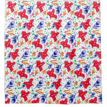 Birds and flowers in colorful pattern