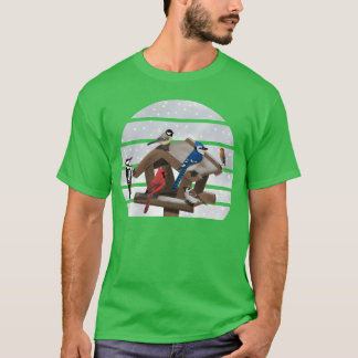 Birds Bird House Kardinaal Blauw Jay Robin Sparrow T-shirt