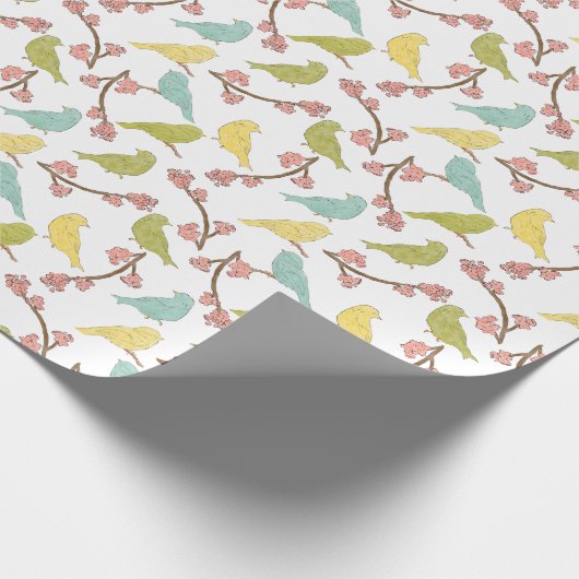 Birds & Blooms Waterverf Sketch Cadeaupapier (Hoek)